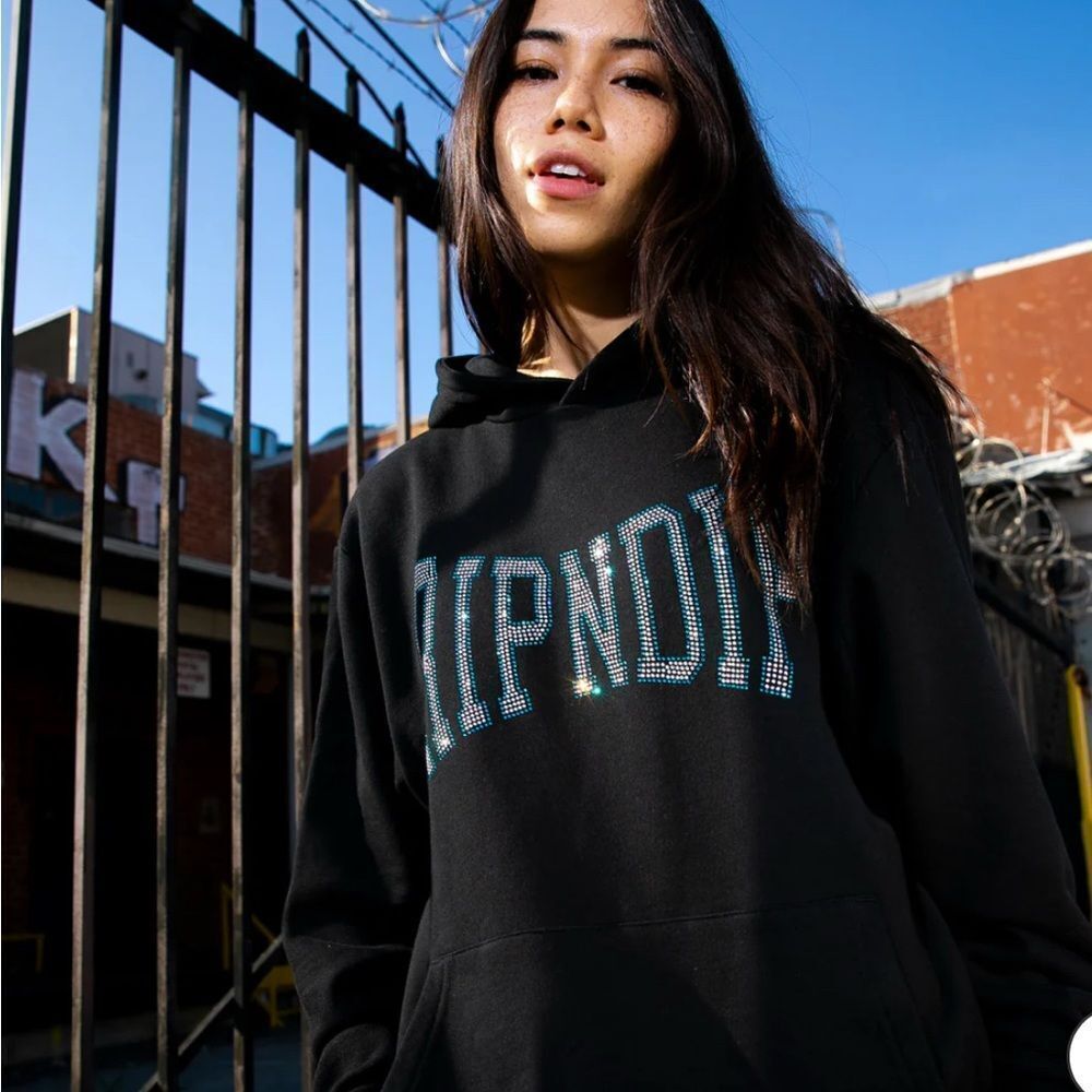 Ripndip‎ women’s large summer revenge rhinestone hoodie black oversized